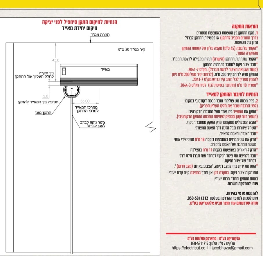 התקן מזגן "סימפל 2" לממ"ד