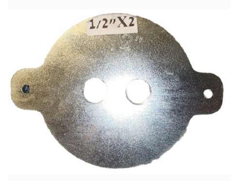 בסיס מתכת כולל הברגה למעבר 2 צינורות 1/2